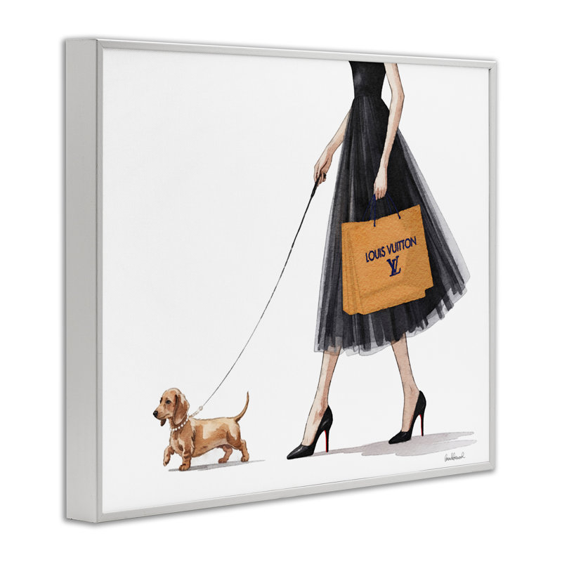 Giclée encadrée par un chien à la mode, design par Amanda Greenwood, H 11 po x l 14 po, Encadrement giclée blanc côtier