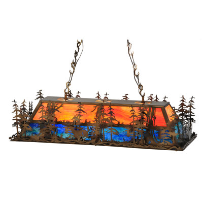 Luminaire suspendu 9 lumières cerf à travers les arbres