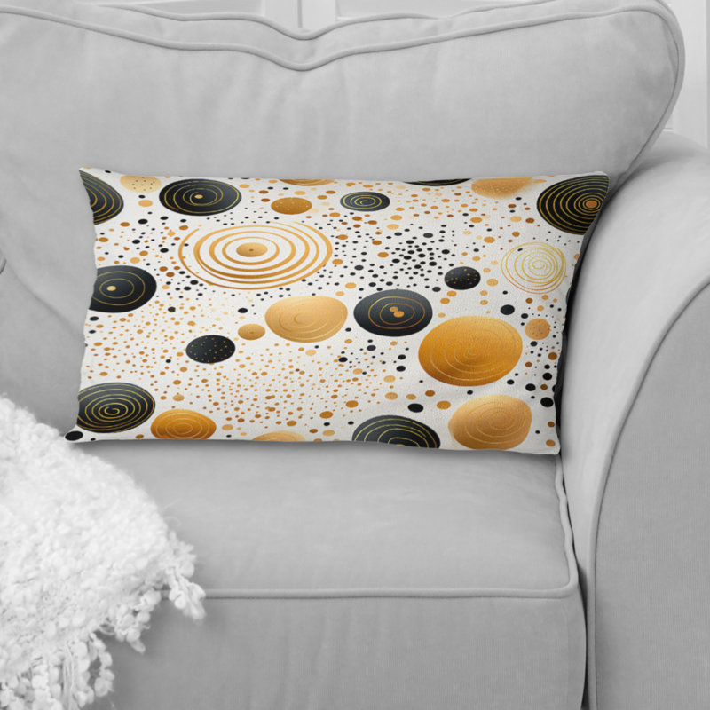 Coussin décoratif à pois dorés multicolores récif corail Gilded