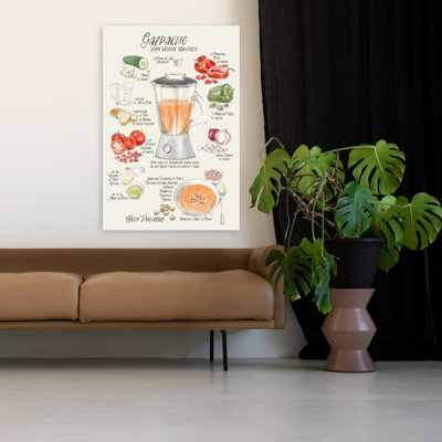 Art mural contemporain espagnol "Recette de gaspacho espagnol"
