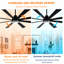 Ventilateur de plafond à moteur à courant continu réversible moderne à 6 vitesses avec ensemble de lumières Aviator-Inspired, noir mat