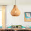 Luminaire suspendu simple en bambou naturel tissé à la main 15 po à intensité variable, 1 lumière pour intérieurs côtiers