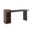 Table d'appoint de canapé moderne à deux tons - grain de bois noir et bois de noyer Grain de bois console d'entrée multifonctionnelle avec tablettes de rangement ouvertes à 2 niveaux pour le salon, le couloir et la chambre à coucher