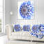 Light Blue Fractal Flower Digital Art - Floral Printed Pillow-29483862-29483865