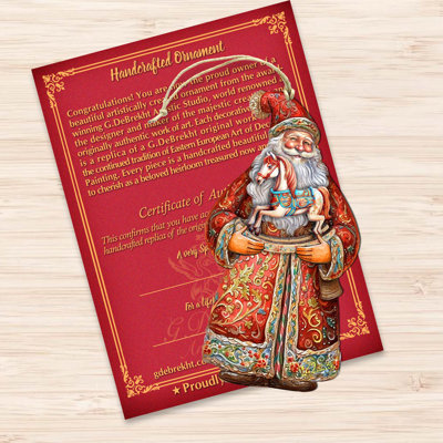 Santa's Nostalgic Rocking Horse Wooden Ornaments By G. Debrekht
