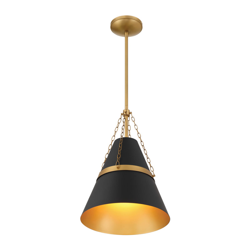 1 LIGHT PENDANT, Legacy Brass/Dark Matte Black