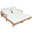 Chaise longue d'extérieur réglable à 5 positions avec structure en bois massif, coussins épais et accoudoirs Jovi-126554040-126554039