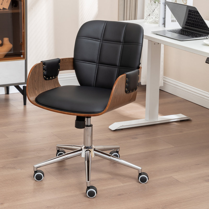 Fauteuil de bureau en similicuir Lisa, Noir