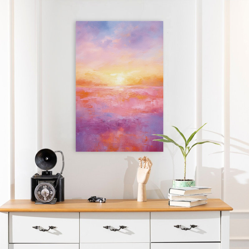 Beautiful Sunset - Contemporary Vibrant Sunset, H 24 po x l 16 po