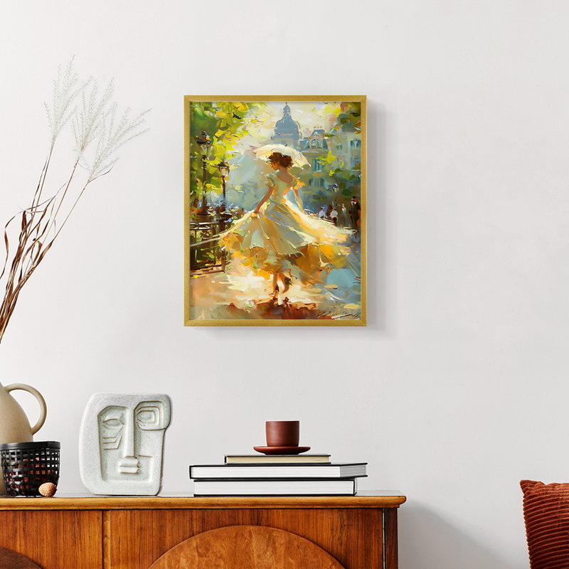 WOMEN-CCIX - Reproduction d'art encadrée de qualité supérieure - prête à être accrochée, H 28 po x l 22 po, Or