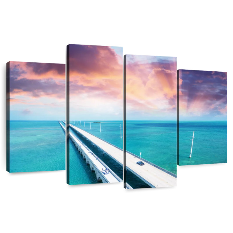 Lilie coucher de soleil sur le pont des sept milles, H 54 po x l 84 po