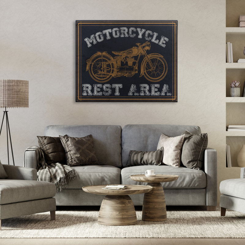 Toile pour aire de repos pour motocyclettes, conception de Marcus Prime, H 30 po x l 40 po