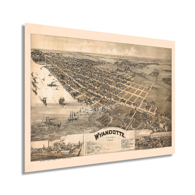 " 1896 Wyandotte Michigan Map;1896 Wyandotte Michigan Map "