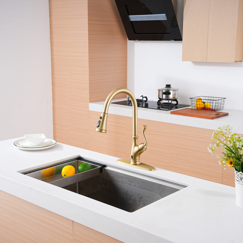 Robinet de cuisine Touchless, Or brossé