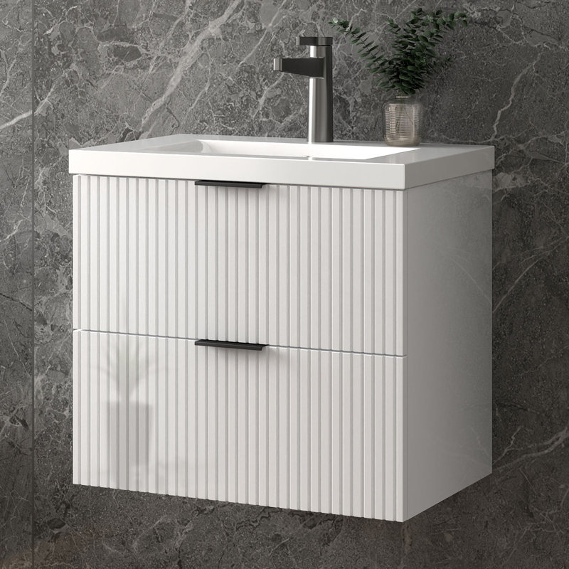 600mm Single Bathroom Vanity with Integrated Ceramic Basin