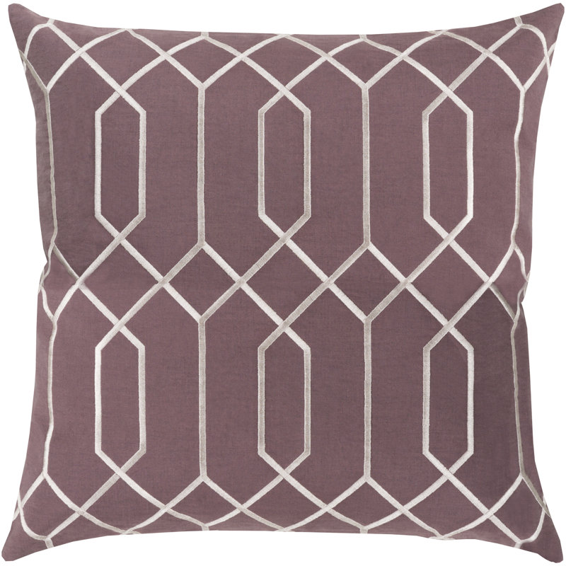 Coussin Skyline, 18 po x 18 po, Aubergine, Bas