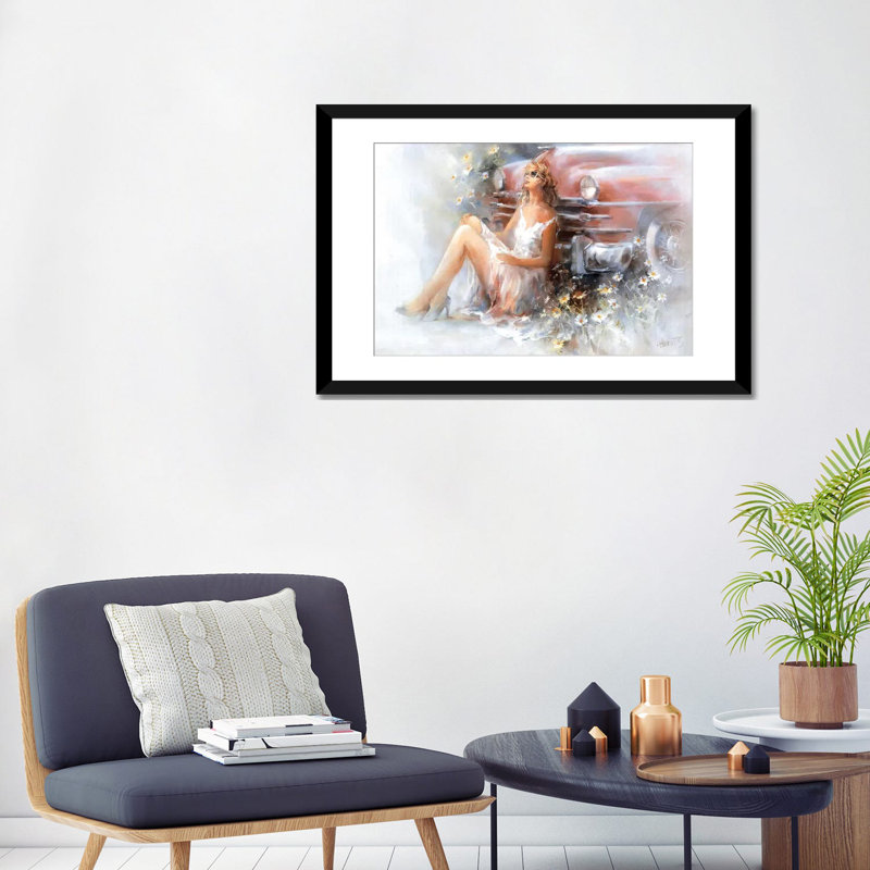 « relax », reproduction sur toile, H 16 po x l 24 po x P 1 po, Papier d'art encadré noir, Blanc