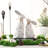  Easter Bunny Decorations for Home, 2Pcs Ceramic White Rabbit Statue Figurine Spring Decor, Easter Gift Tabletop for Indoor Outdoor Garden Lawn Yard Decor Table Centerpieces