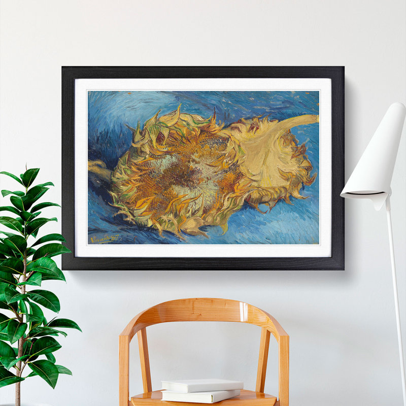 Sunflowers by Vincent Van Gogh - Picture Frame Painting, Black Framed, 48cm H x 65cm W x 2cm D