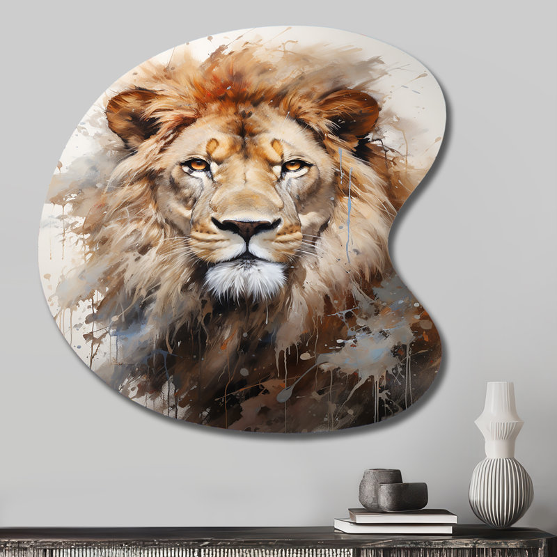 Spadafora - Lion Drop Shape Irregular Metal Wall Decor, 27" H x 27" W