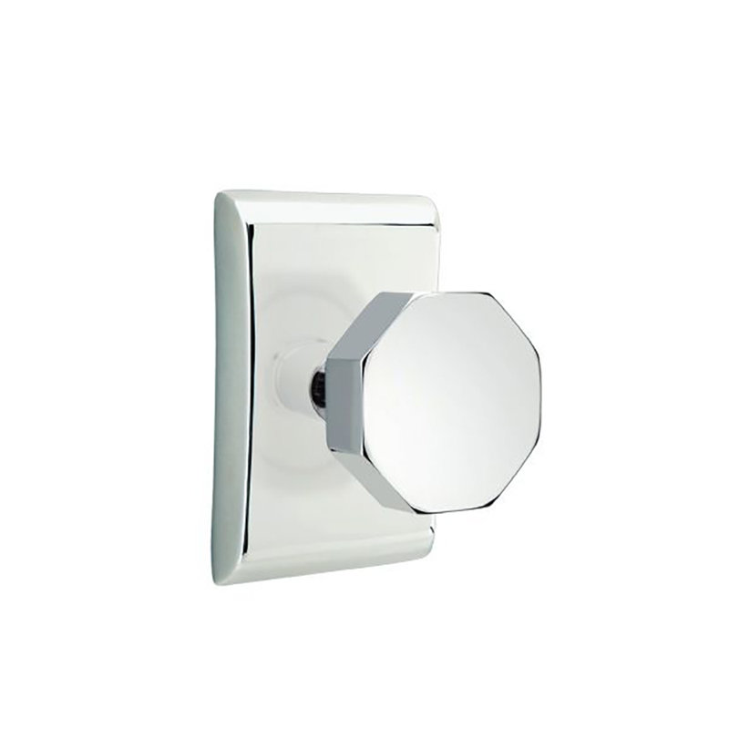 Ensemble de boutons d'intimité Emtek avec rosette Neos et bouton octogonal, Chrome poli