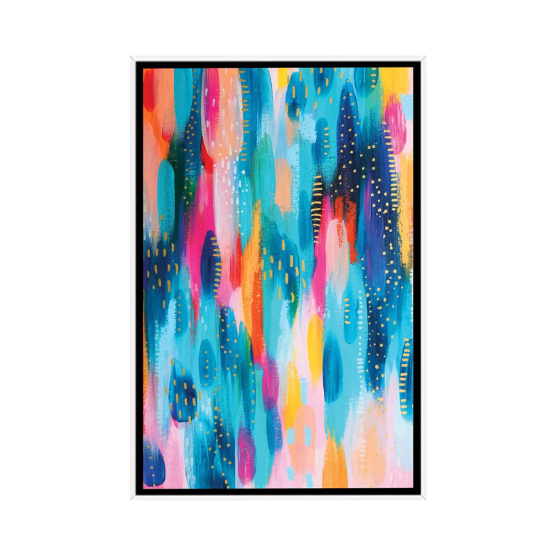 No. 17 par EttaVee-impression d’art graphique, H 26 po x l 18 po x P 1,5 po, Toile blanche encadrée, Pas de tapis