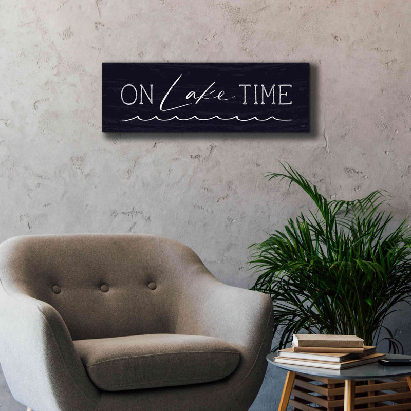 «On Lake Time» par Lux + Me, art mural sur toile, H 12 po x l 36 po