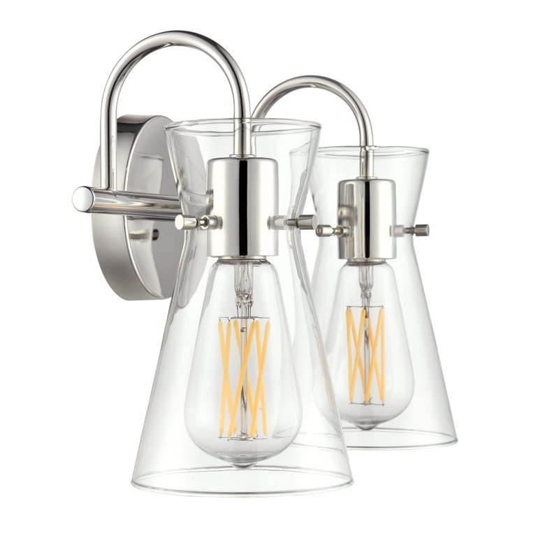 Allisha 13.5" Wide 2-Light Vanity - Polished Nickel