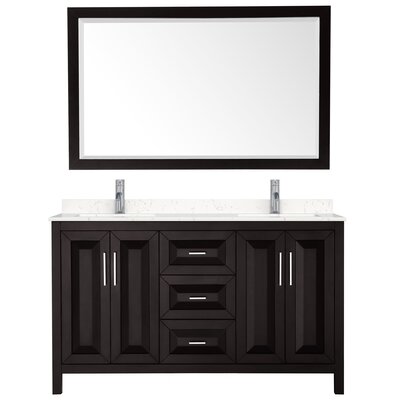 Daria 60"" Double Bathroom Vanity Set with Mirror -  Wyndham Collection, WCV252560DDECMUNSM58