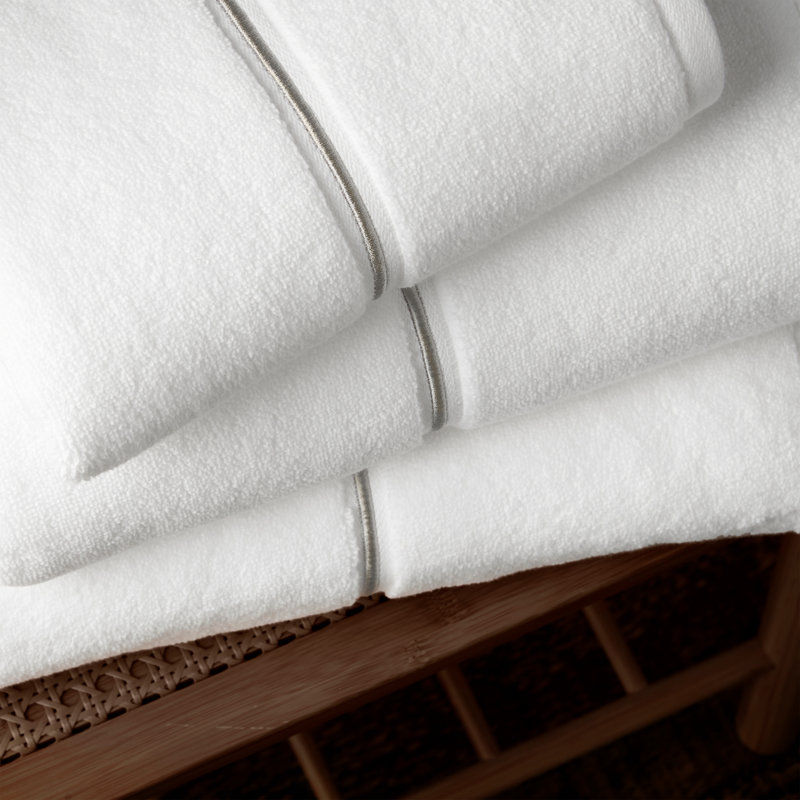 Zero Twist Satin Stitch Cotton Bath Sheet 100% Cotton Plush Bath Sheet, White
