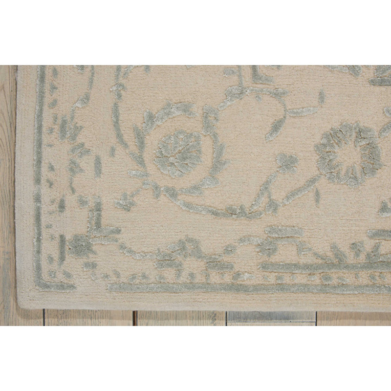Tapis beige contemporain fait à la main Paris Damask, Rectangle 7 pi 9 po x 9 pi 9 po