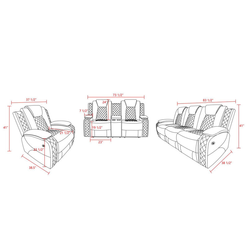 Braunstone Faux Leather Power Recliner