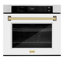 ZLINE 30 in. Autograph Wall Oven w/ Air Fry and Self Clean w/ White Black Accents-883521161
