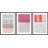 Abstract Vibrant Color Blocks " Pink Geometric Color Block Collage " 3 - Pieces-91260101-91260099