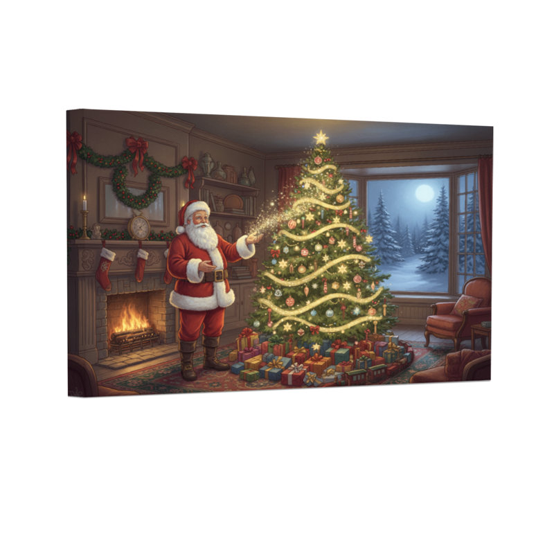 Arbre de Noël de Noël père Noël décorant, H 16 po x l 24 po
