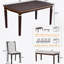 Ensemble de salle à manger élégant 6 pièces avec table rectangulaire, 4 chaises capitonnées à haut dossier et banc pour des repas familiaux confortables