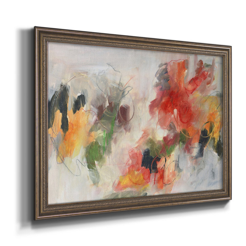 «Abstract Floral Delight II», peinture sur toile encadrée, H 24 po x l 36 po