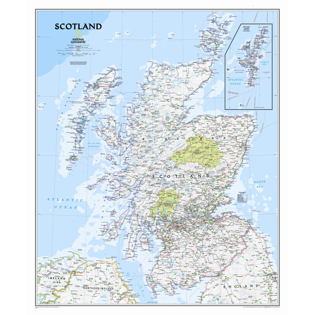 Scotland Classic Wall Map National Geographic Maps