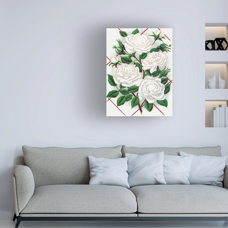 Reproduction d'art botanique sur toile "Rose botanique", Baltimore Belle, H 19 po x l 14 po