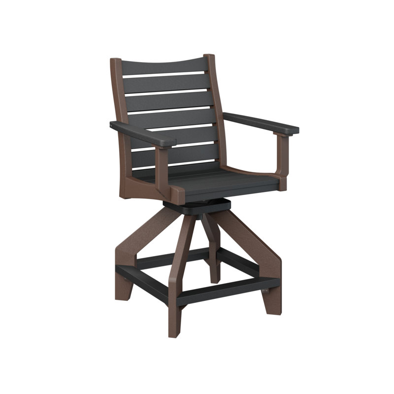 Bristol Outdoor Bar Stool, Chocolate Brown, Black