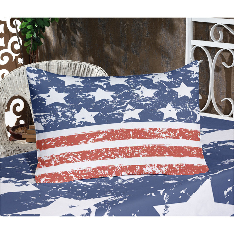 Ensemble de draps et taies décoratives Ambesonne America, rouge, bleu et blanc
