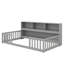 Lit simple simple avec tablettes de chevet intégrées et compartiments multiples-1601814667