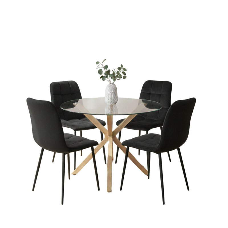 4 - Person Dining Set, Black