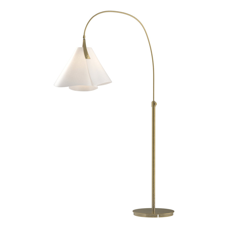 Mobius Arched Floor Lamp, Spun Frost, Modern Brass