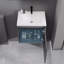 Meuble-lavabo de salle de bain avec lavabo en céramique et porte escamotable