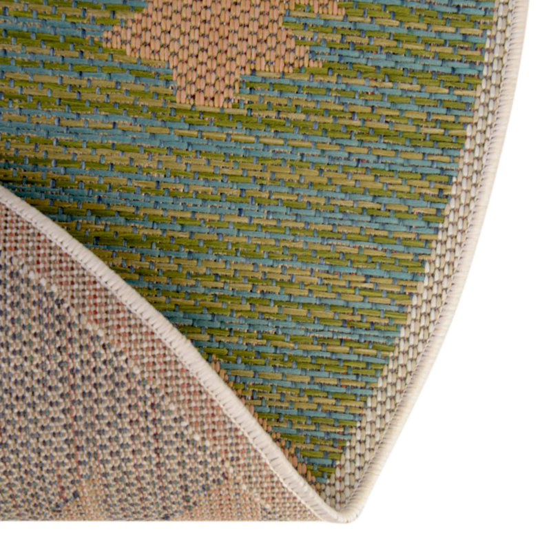Lauryn Machine Woven Moroccan Indoor and Outdoor Area Rug, Round 7'10"