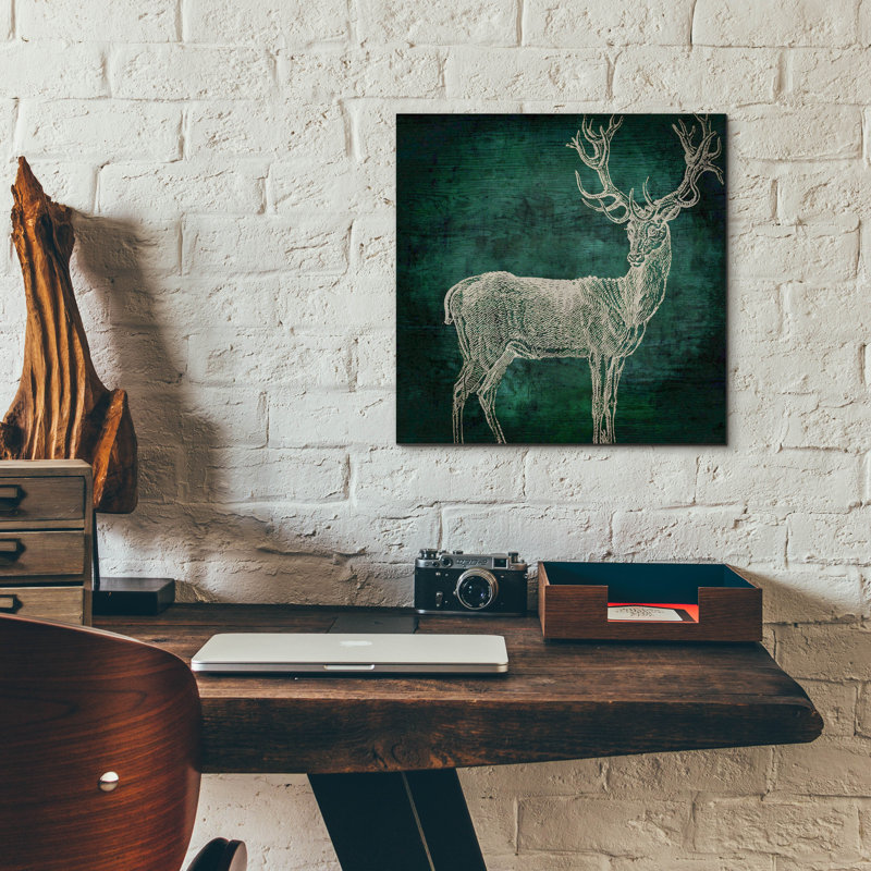 «Emerald Deer» par Sasha, H 12 po x l 12 po x P 0,13 po