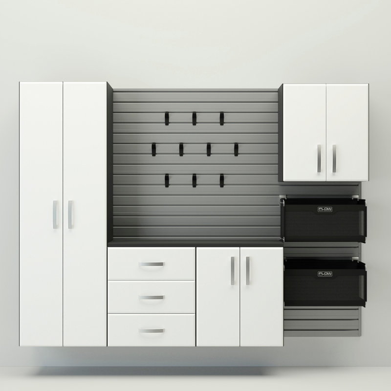 Deluxe 4 Piece Storage System, Silver/White