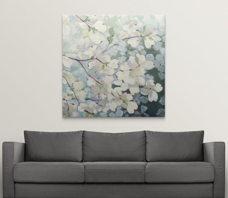 «Drobman Magnolia Delight» par Julia Purinton, reproduction d'art, H 35 po x l 35 po x P 1,5 po, Toile