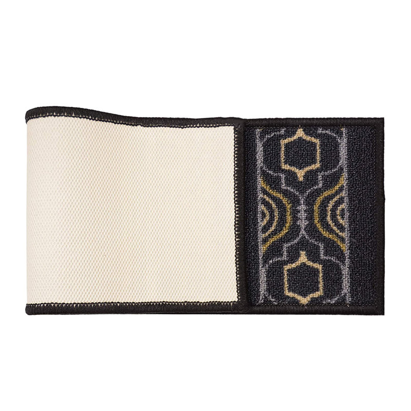 Tapis d'escalier noir antidérapant lavable à la machine, à velours et à poils courts, taille 8,5 po x 26 po